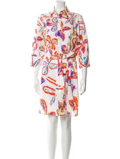 Pre-owned Peter Pilotto Printed Knee-length Dress In White