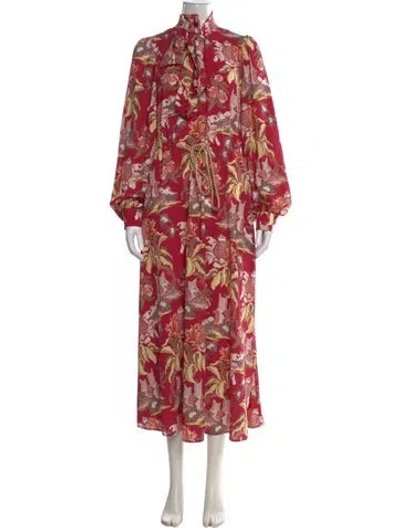 Pre-owned Peter Pilotto Printed Long Dress In Red
