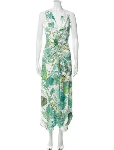 Pre-owned Peter Pilotto Printed Long Dress In White