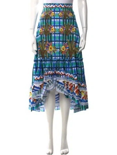 Pre-owned Peter Pilotto Printed Long Skirt In Blue