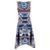 Peter Pilotto Printed Midi Flared Dress In Multicolor Polyester In Blue
