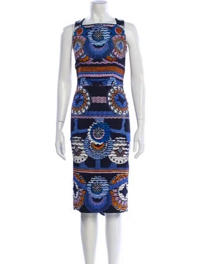 Pre-owned Peter Pilotto Printed Midi Length Dress In Black