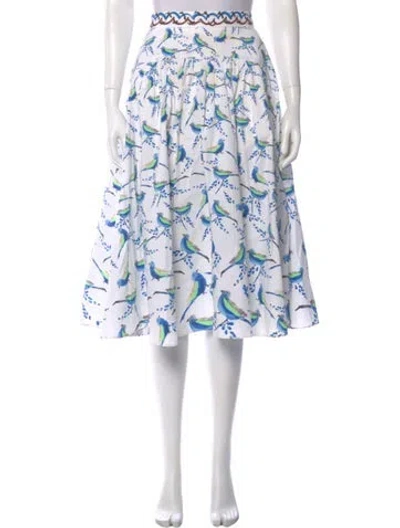 Pre-owned Peter Pilotto Printed Midi Length Skirt In White