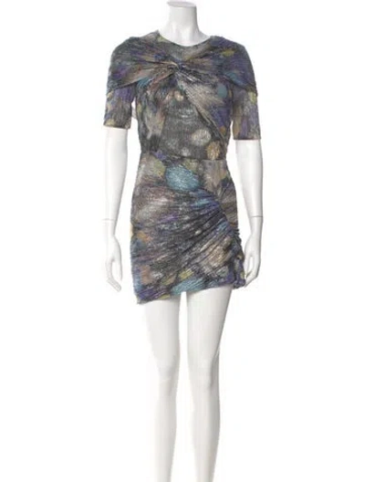 Pre-owned Peter Pilotto Printed Mini Dress In Black