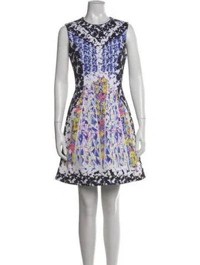 Pre-owned Peter Pilotto Printed Mini Dress In Black