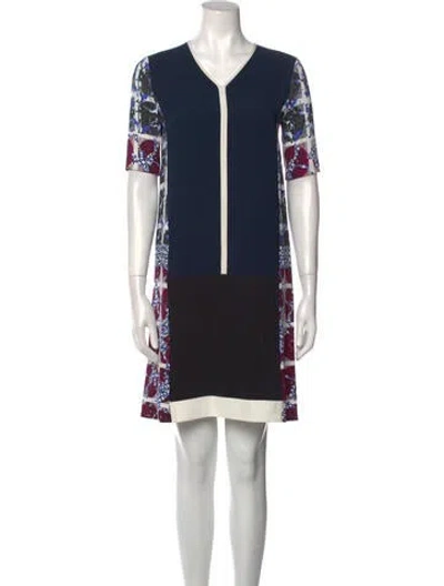 Pre-owned Peter Pilotto Printed Mini Dress In Blue