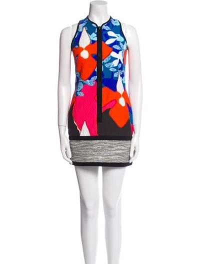 Pre-owned Peter Pilotto Printed Mini Dress In Blue