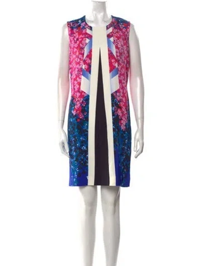 Pre-owned Peter Pilotto Printed Mini Dress In Blue
