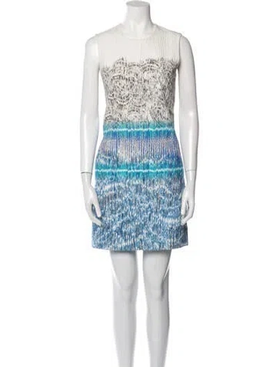 Pre-owned Peter Pilotto Printed Mini Dress In Blue