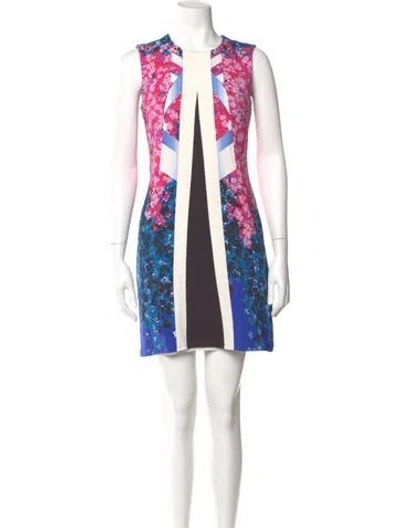 Pre-owned Peter Pilotto Printed Mini Dress In Blue