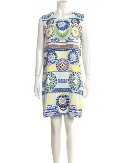 Pre-owned Peter Pilotto Printed Mini Dress In Blue