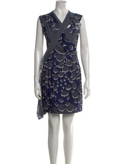 Pre-owned Peter Pilotto Printed Mini Dress In Blue