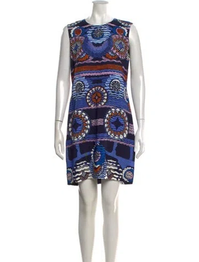 Pre-owned Peter Pilotto Printed Mini Dress In Blue