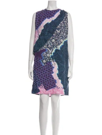 Pre-owned Peter Pilotto Printed Mini Dress In Blue