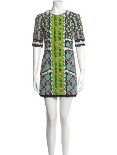 Pre-owned Peter Pilotto Printed Mini Dress In Green