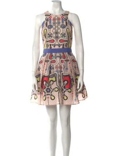 Pre-owned Peter Pilotto Printed Mini Dress In Pink