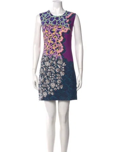 Pre-owned Peter Pilotto Printed Mini Dress In Purple