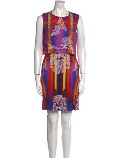 Pre-owned Peter Pilotto Printed Mini Dress In Red