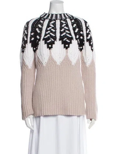 Pre-owned Peter Pilotto Printed Mock Neck Sweater In Pink