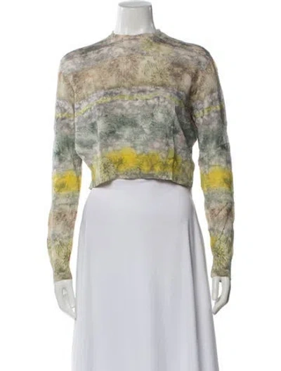 Pre-owned Peter Pilotto Printed Mock Neck Top In Multi