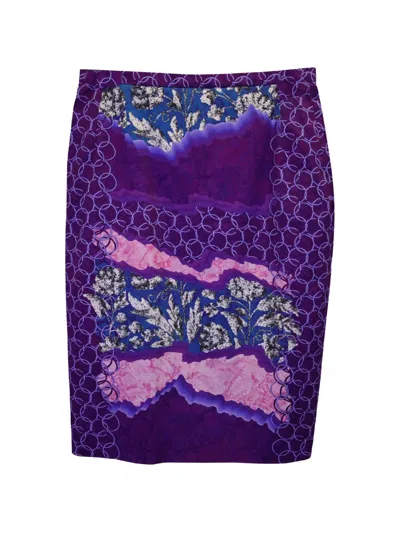 Pre-owned Peter Pilotto Printed Pencil Skirt In Purple