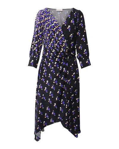 Peter Pilotto Printed Wrap Dress In Multicolor Silk In Blue