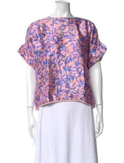 Pre-owned Peter Pilotto Silk Floral Print Top In Purple