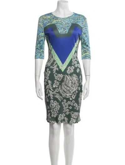 Pre-owned Peter Pilotto Silk Knee-length Dress In Blue