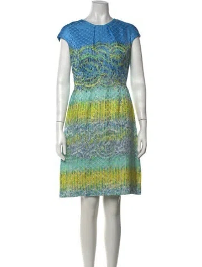 Pre-owned Peter Pilotto Silk Knee-length Dress In Blue/green