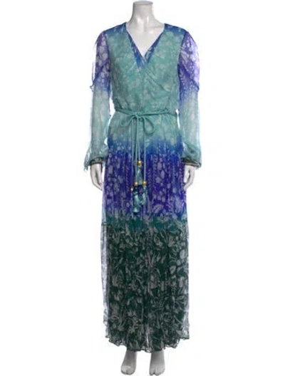Pre-owned Peter Pilotto Silk Long Dress In Blue