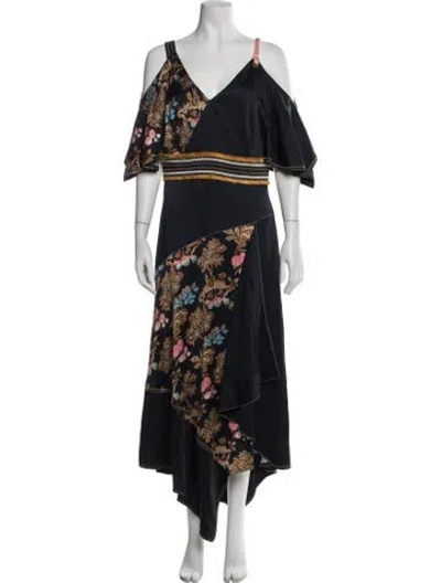 Pre-owned Peter Pilotto Silk Long Dress In Blue