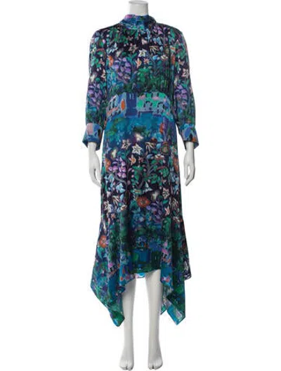 Pre-owned Peter Pilotto Silk Long Dress In Blue