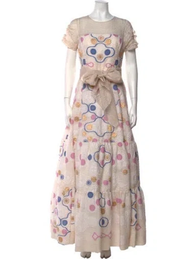 Pre-owned Peter Pilotto Silk Long Dress In Neutrals