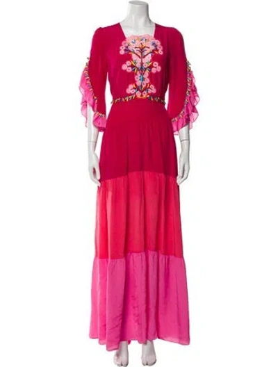Pre-owned Peter Pilotto Silk Long Dress In Pink