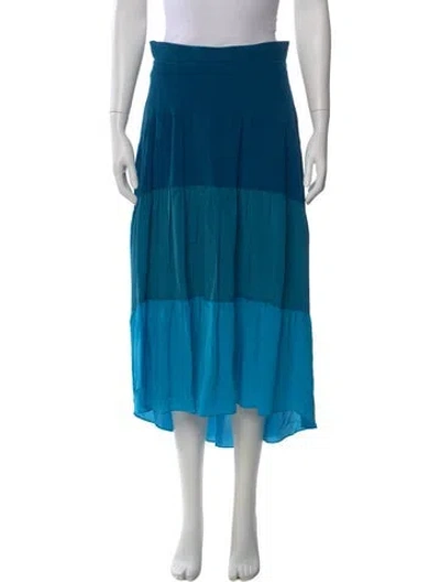 Pre-owned Peter Pilotto Silk Long Skirt In Blue