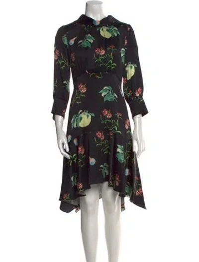 Pre-owned Peter Pilotto Silk Midi Length Dress In Black