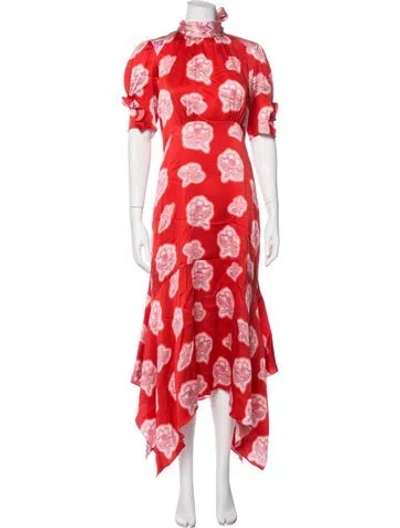Pre-owned Peter Pilotto Silk Midi Length Dress In Red