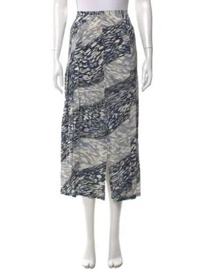 Pre-owned Peter Pilotto Silk Midi Length Skirt In Blue