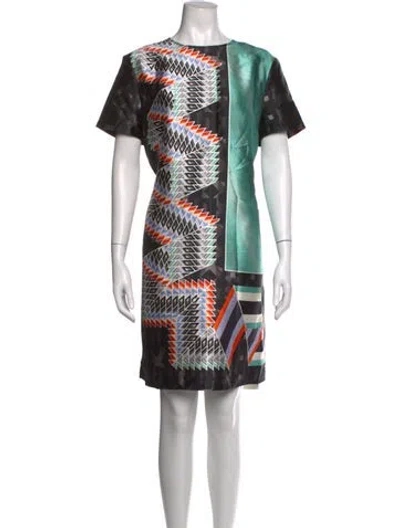 Pre-owned Peter Pilotto Silk Mini Dress In Black