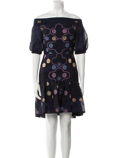 Pre-owned Peter Pilotto Silk Mini Dress In Blue