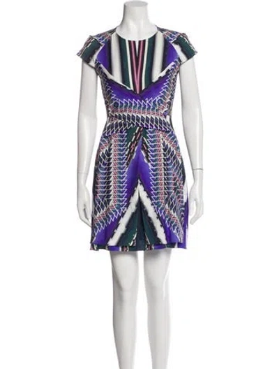 Pre-owned Peter Pilotto Silk Mini Dress In Blue
