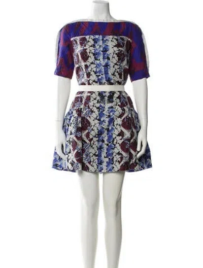 Pre-owned Peter Pilotto Silk Mini Dress In Blue