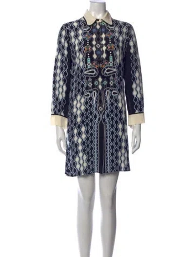 Pre-owned Peter Pilotto Silk Mini Dress In Blue