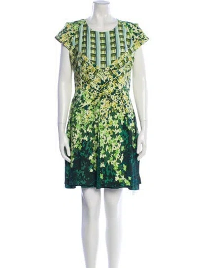 Pre-owned Peter Pilotto Silk Mini Dress In Green