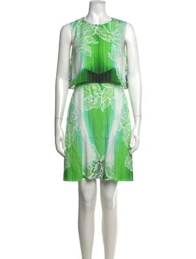 Pre-owned Peter Pilotto Silk Mini Dress In Green