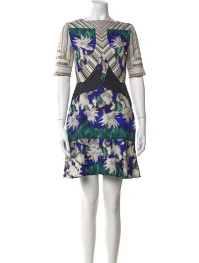 Pre-owned Peter Pilotto Silk Mini Dress In Neutrals