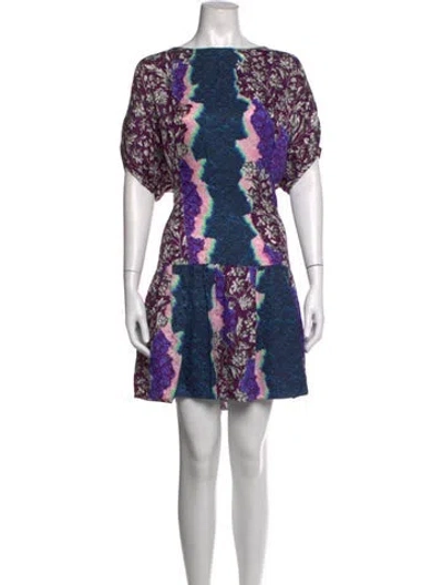 Pre-owned Peter Pilotto Silk Mini Dress In Purple