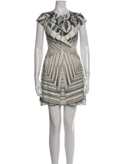 Pre-owned Peter Pilotto Silk Mini Dress In White