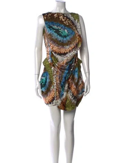 Pre-owned Peter Pilotto Silk Mini Dress In White