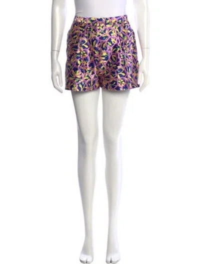 Pre-owned Peter Pilotto Silk Mini Shorts In Purple